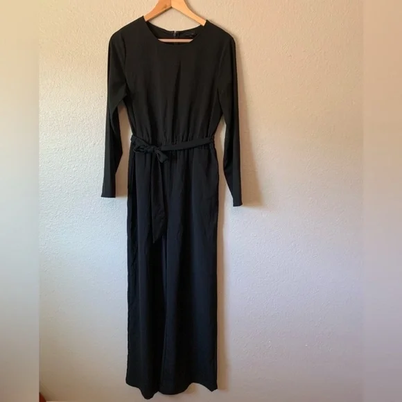 Who What When Wear Crew Neck Long Sleeve Modest Jumpsuit Sz Small - Picture 9 of 12